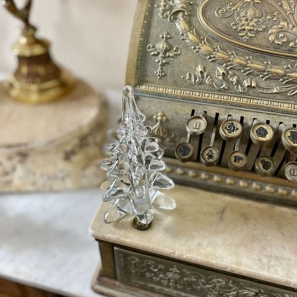 Vintage Clear Art Glass Christmas Tree Pine Tree Decoration Decor MCM Style 32H - Picture 3 of 5